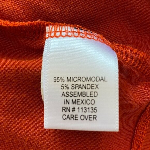 Leo & Nicole Rust Orange Turtleneck Long Sleeve Top Officecore Minimalist Size M - Picture 5 of 10